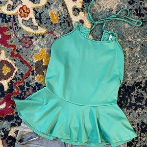 Teal Halter Top Peplum